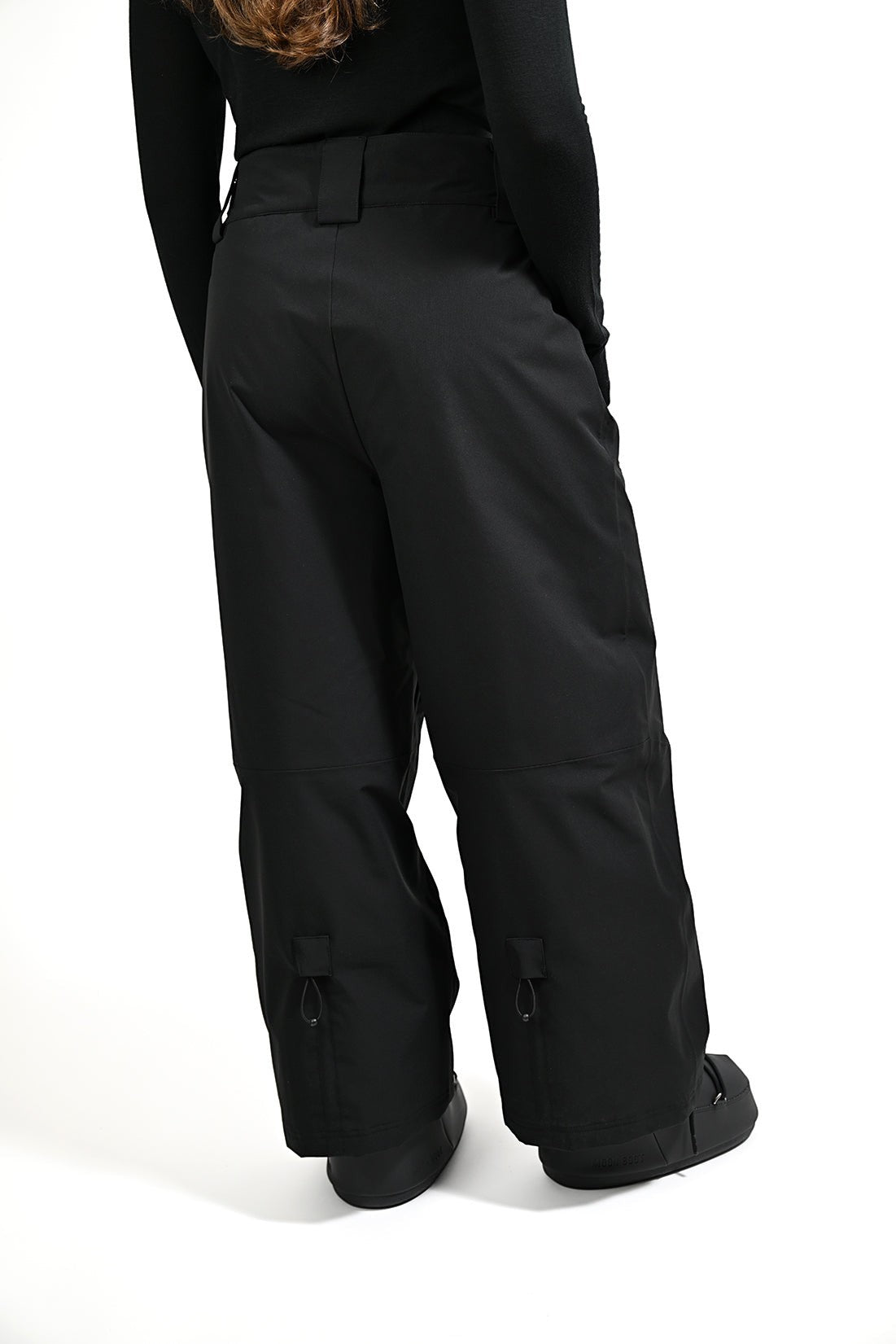 Snow by Clo Jessica petite-friendly black waterproof ski pants with adjustable waistband and reinforced panels